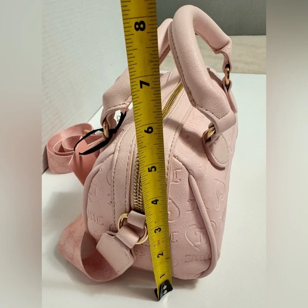 JUICY COUTURE dusty pink semi charmed satchel/crossbody bag